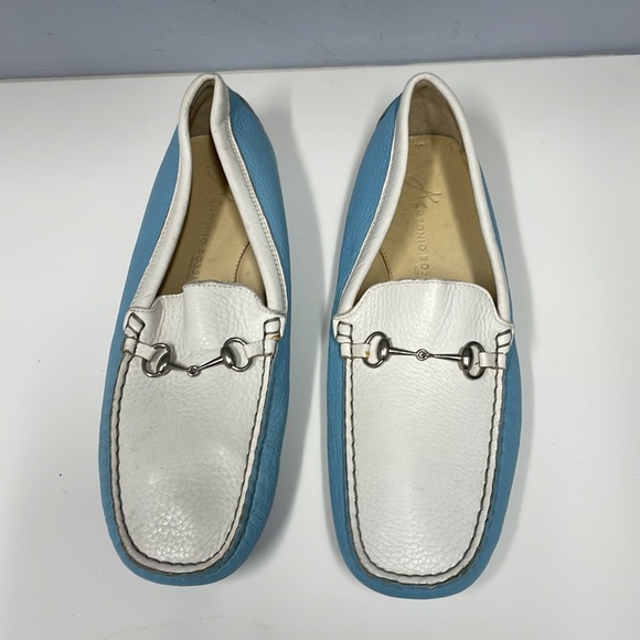 ANTONIO BOSSI.  Womans. Loafers.   White and Blue Leather size. 6.5. Authentic - Picture 4 of 8